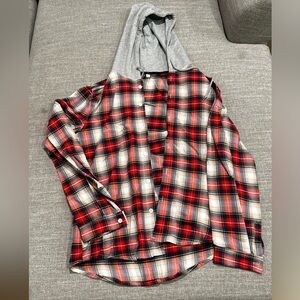 Light weight flannel hoodie